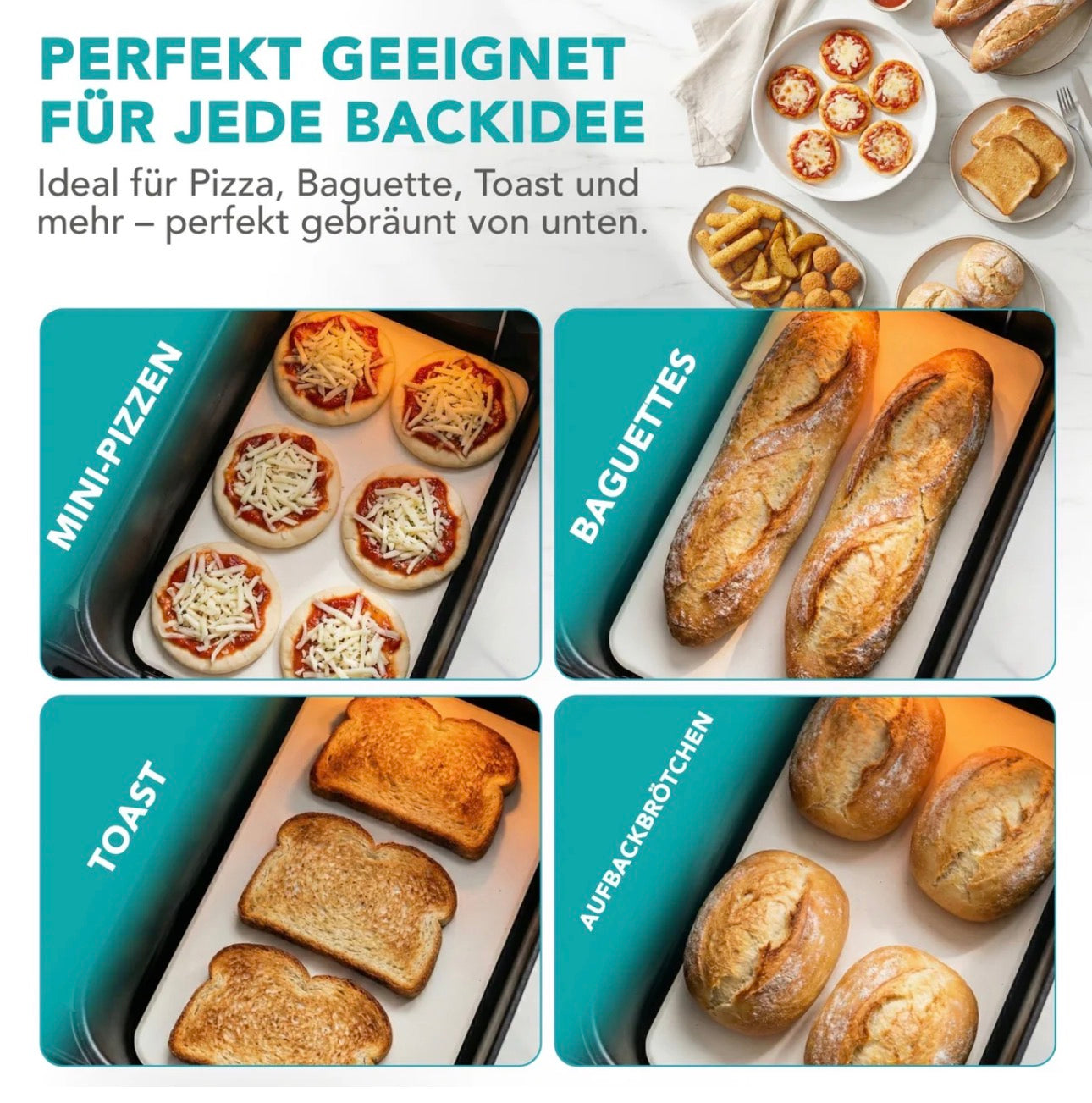 WunderFry® Airfryer-Pizzastein mit Edelstahlrahmen