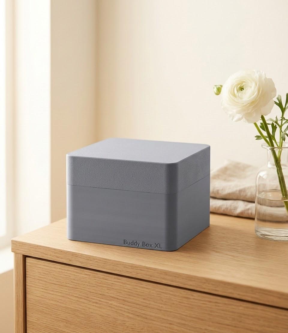 Buddy Box M & Buddy #1 - Set-Maximal organisiert Minimaler Platzbedarf-Arctic Blue,Pistachio Green,Midnight Black,Stone Grey