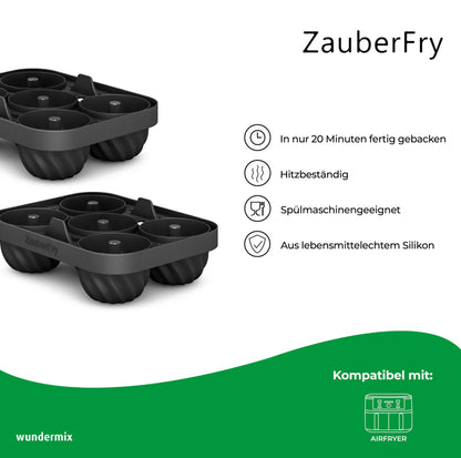 ZauberFry-Backform „Mini-Gugelhupf“ kompatibel mit Ninja Airfryer (2er-Set)