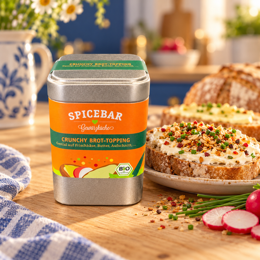 Crunchy Brot-Topping. Bio 75g-Genial auf Frischkäse, Butter, Aufschnitt....