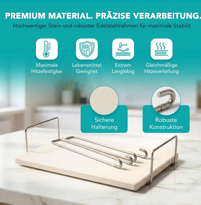 WunderFry® Airfryer-Pizzastein mit Edelstahlrahmen