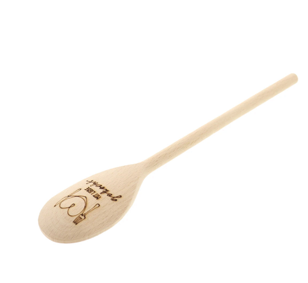Kochlöffel Gravur Herz & "Mit Liebe gekocht" Buchenholz