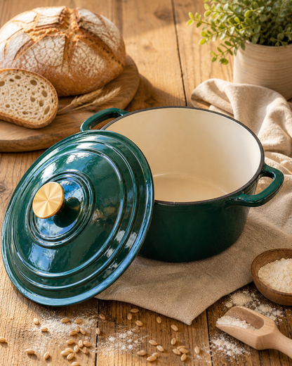 Emaillierter Gusseisen Topf – Perfekt zum Brotbacken