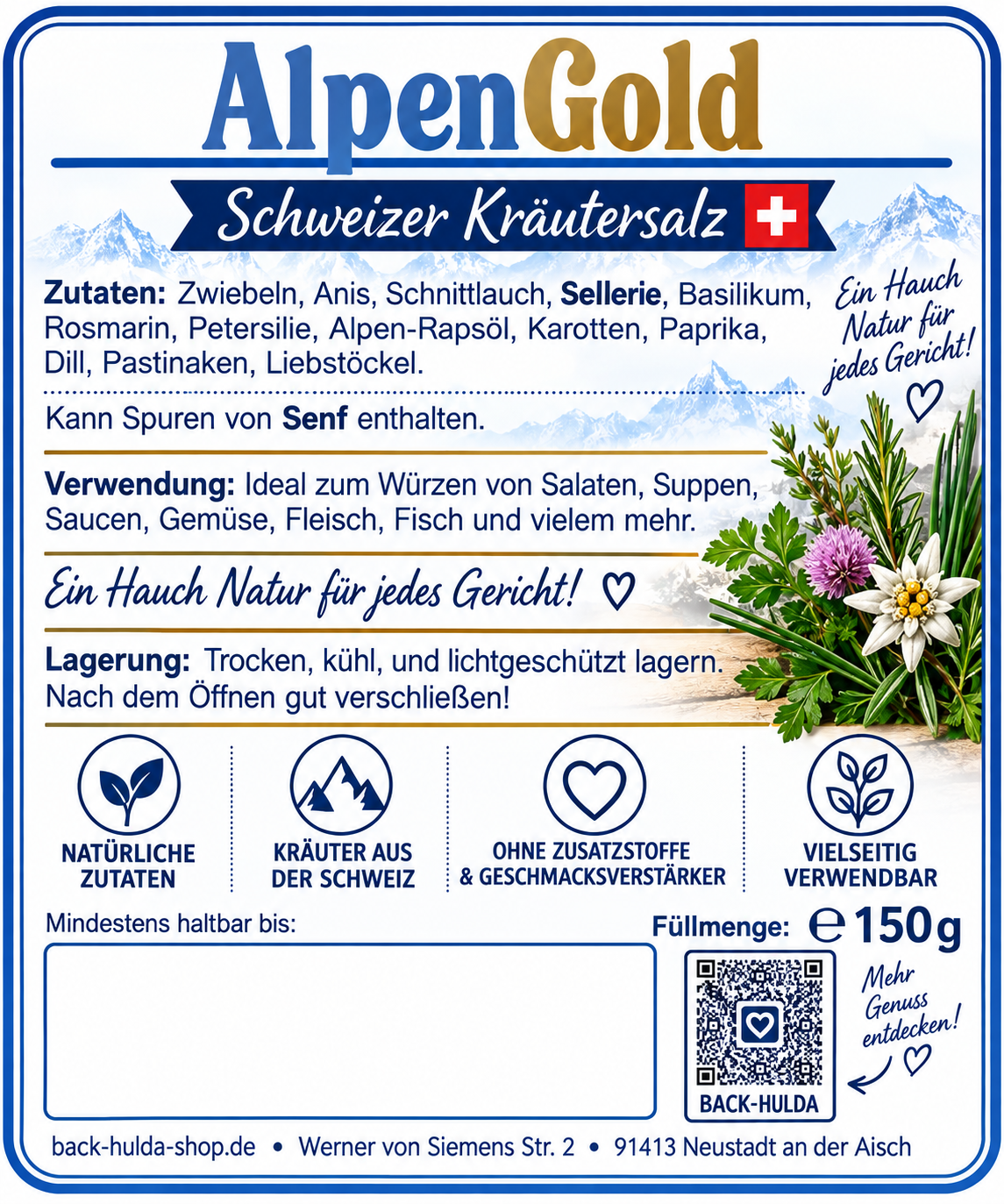 🏔️ AlpenGold – Schweizer Kräutersalz 🌿 Im Glas.Vorbestellung,lieferbar in ca.3 Wochen