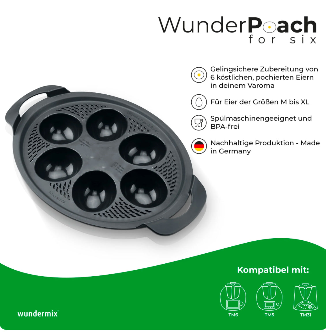 Wundermix© WunderPoach for six©| Eierpochiereinsatz für Varoma für TM5/TM6/TM31