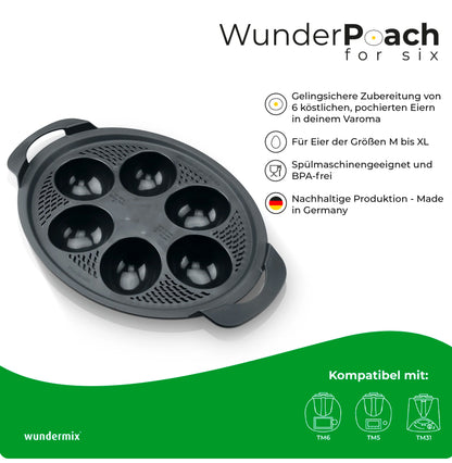 Wundermix© WunderPoach for six©| Eierpochiereinsatz für Varoma für TM5/TM6/TM31