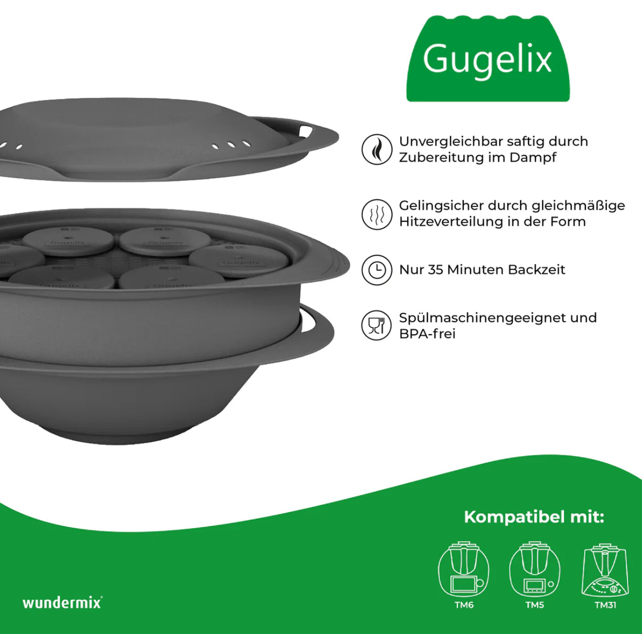 Gugelix®️ Mini-Gugelhupfform für für TM6, TM5, TM31