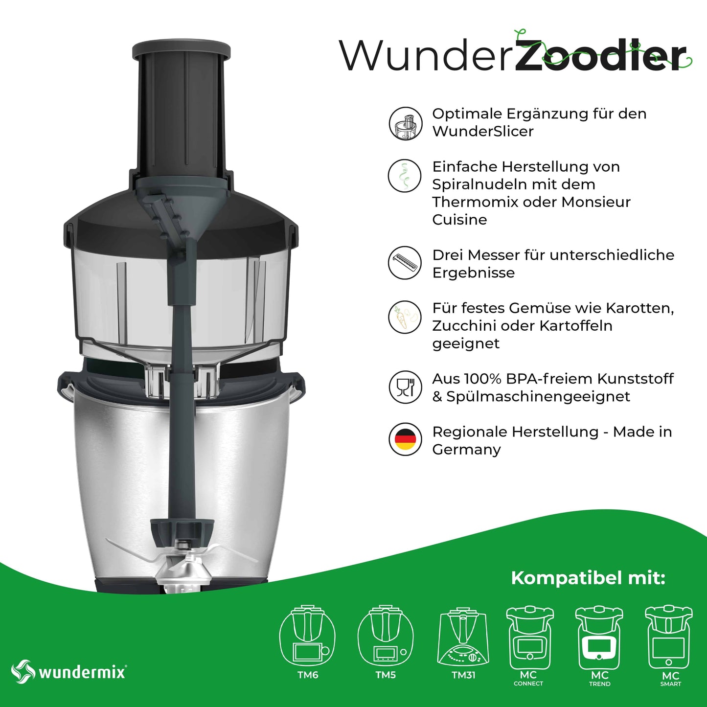 Wundermix© WunderSlicer© & WunderZoodler© im Sparset für Thermomix TM6/TM5/TM31