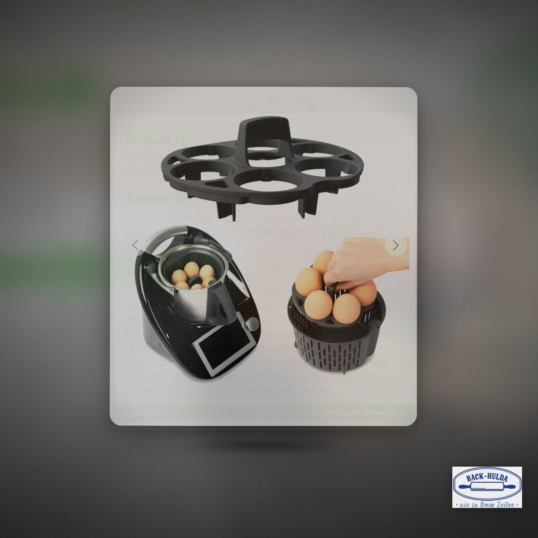KochFix Eierhalter für Thermomix TM6, TM5, TM31 – Clean Showcase Plus