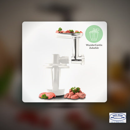 Fleischwolf mit Wurstfüllhorn für WunderCentix® Für TM6 TM5 & Kitchenaid – Clean Showcase Plus