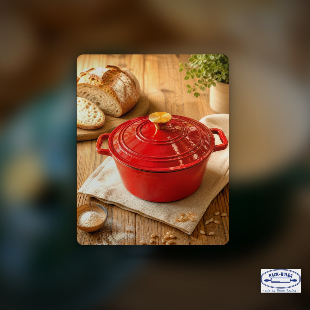 Emaillierter Gusseisen Topf – Perfekt zum Brotbacken – Clean Showcase Plus