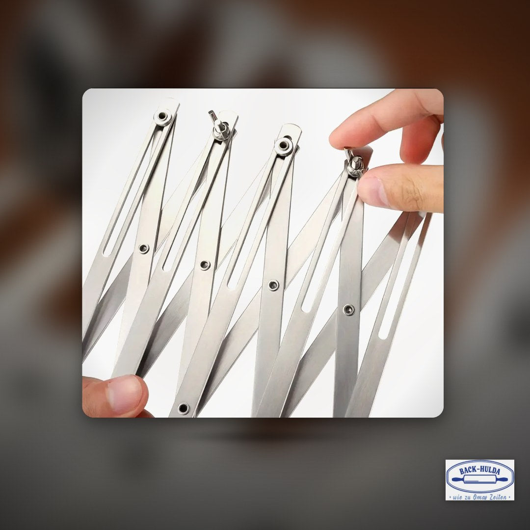 Mehrfach-Teigschneider aus Edelstahl-7 Rollen, ausziehbar bis 70cm – Clean Showcase Plus