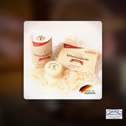 Lebkuchenglocke®️ 7 cm (inkl. Rezeptheft & Anleitung) Ein fränkisches Original, mit Liebe gemacht, 70mmØ Qualität Back-Oblaten Gratis dazu ! – Clean Showcase Plus