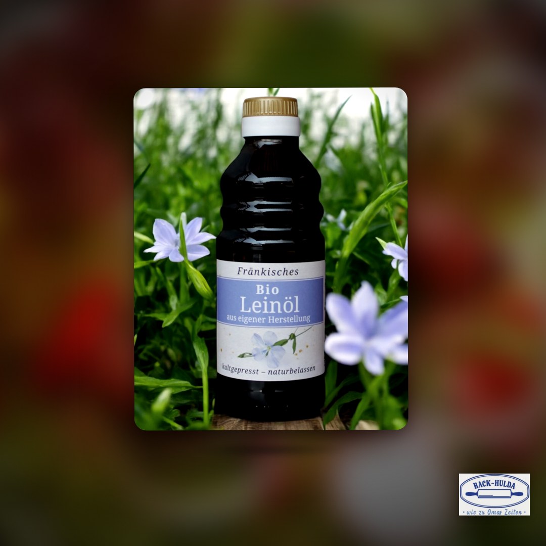 Fränkisches Bio-Leinöl-Kalt gepresst & Naturbelassen-0,1Liter Glasflasche. Biokontrollstelle: DE-ÖKO-006 – Clean Showcase Plus